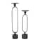 Black Aluminum Modern Candle Holder Set, 15'' & 19''